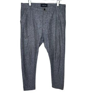 Wings + Horns Men's Gray Tweed Straight Leg Trousers Pants, Size 34